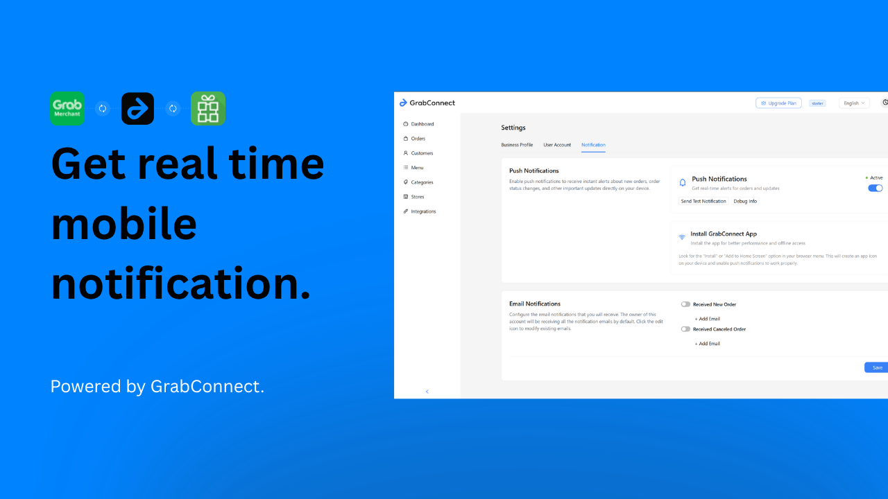 GrabConnect Notification